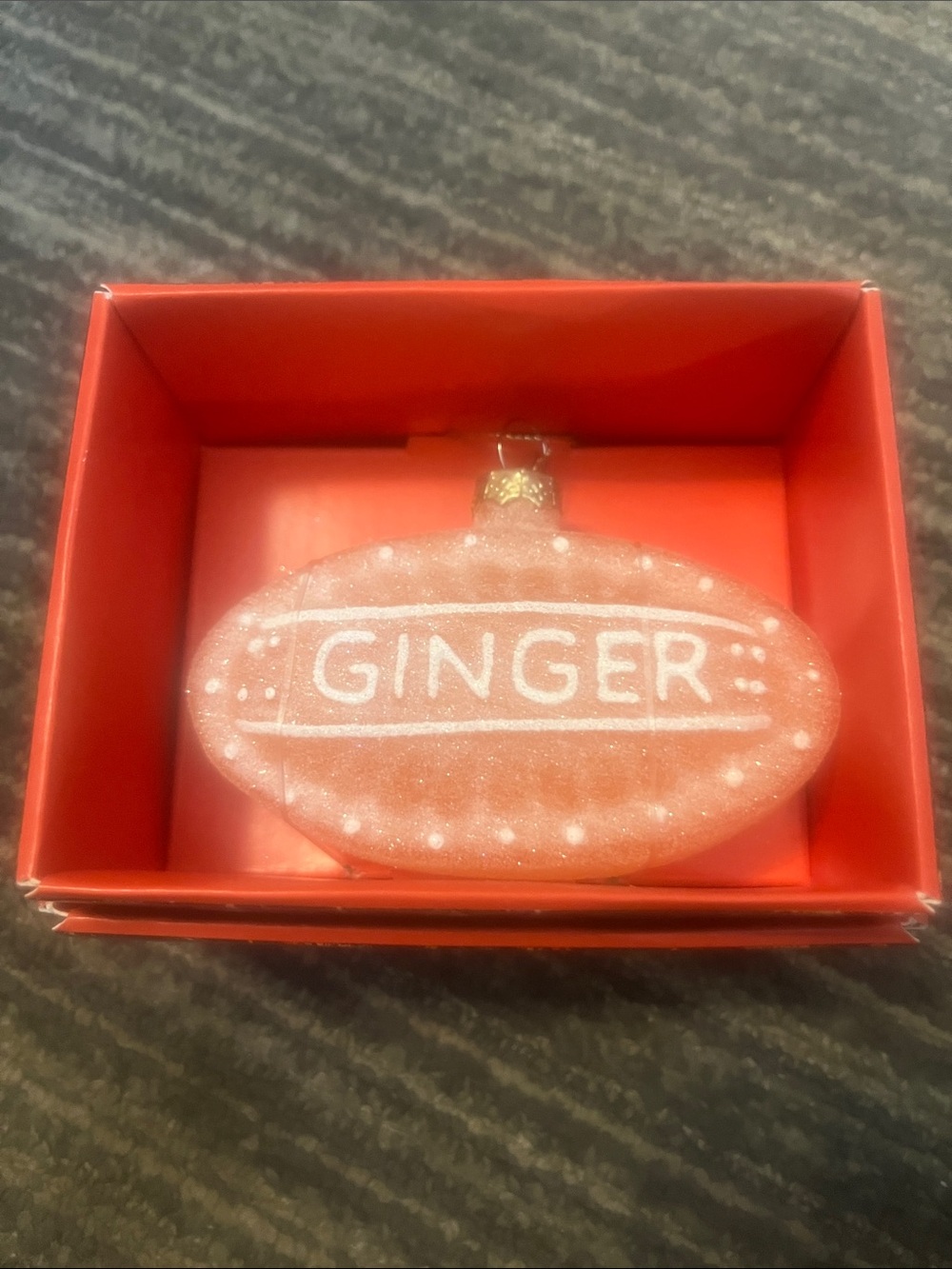 Ginger Holiday Ornament in Coral Pink by John 072